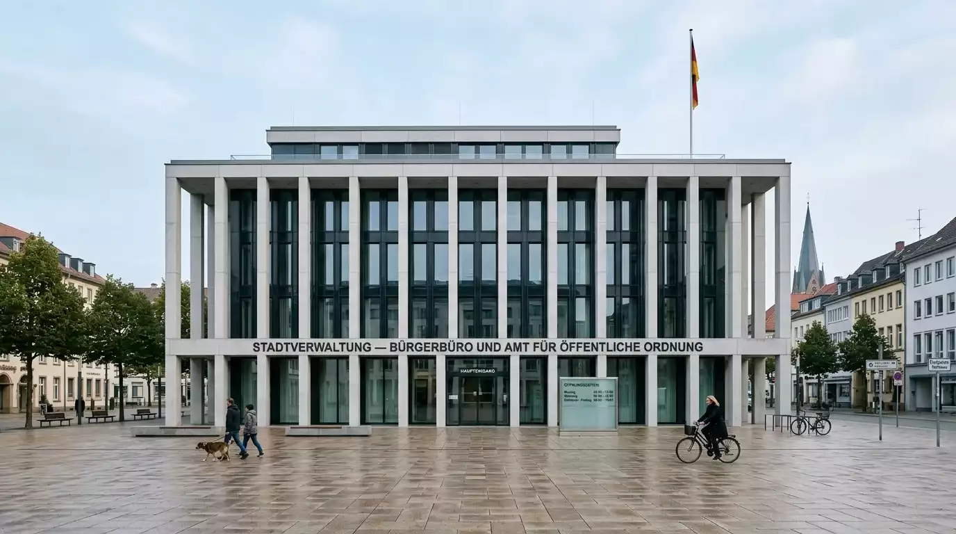 Modernes Verwaltungsgebäude als Sinnbild für die Gemeinsame Glücksspielbehörde der Länder in Halle an der Saale