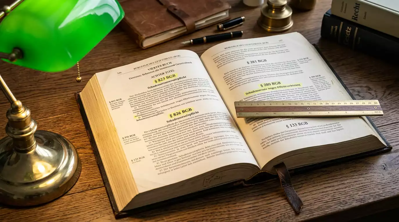 Geöffnetes Gesetzbuch mit hervorgehobenen Paragraphen § 4, § 6a, § 6c und § 8d des Glücksspielstaatsvertrags 2021.